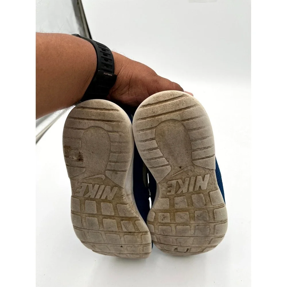 Nike Tanjun AR9864-400 Running Sneakers Big Kids US 6YW Blue White Mesh Lace Up